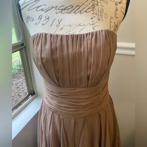 Strapless Crinkle Chiffon Latte Color SIZE 02 NWT